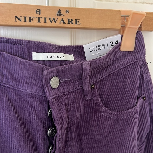 Pacsun Purple Boyfriend Corduroy Straight Jean Pants - Picture 2 of 4